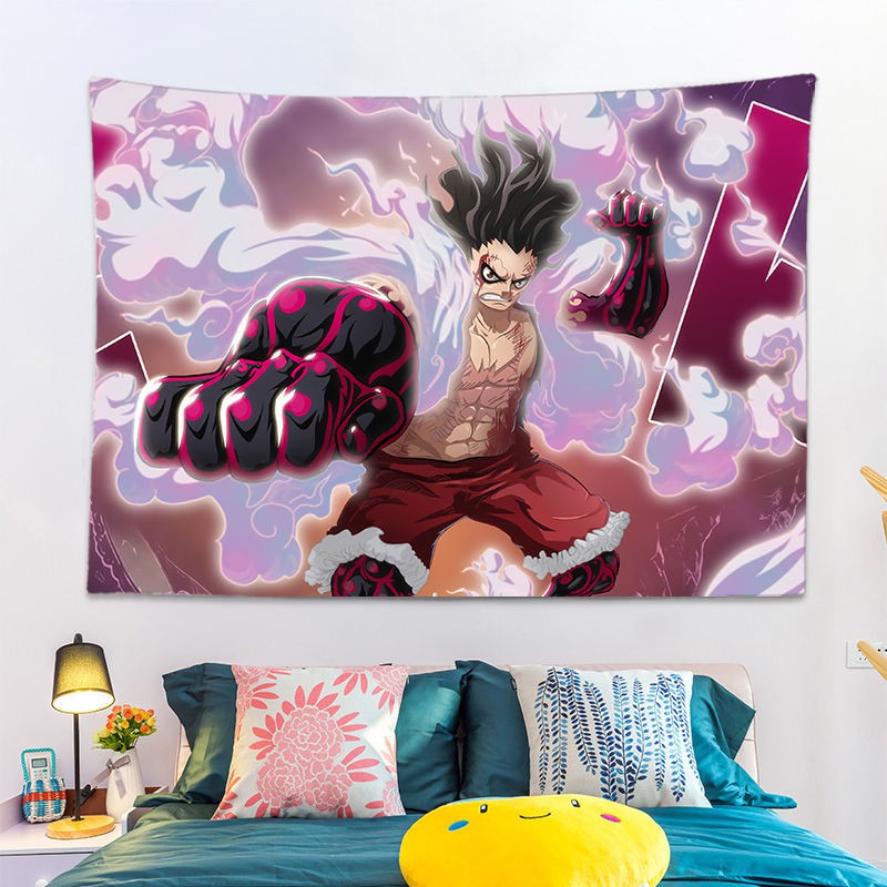 Giấy dán tường▧♙One Piece Anime background cloth ins hanging student dormitory bedside decoration room bedroom wall Sauron Luffy