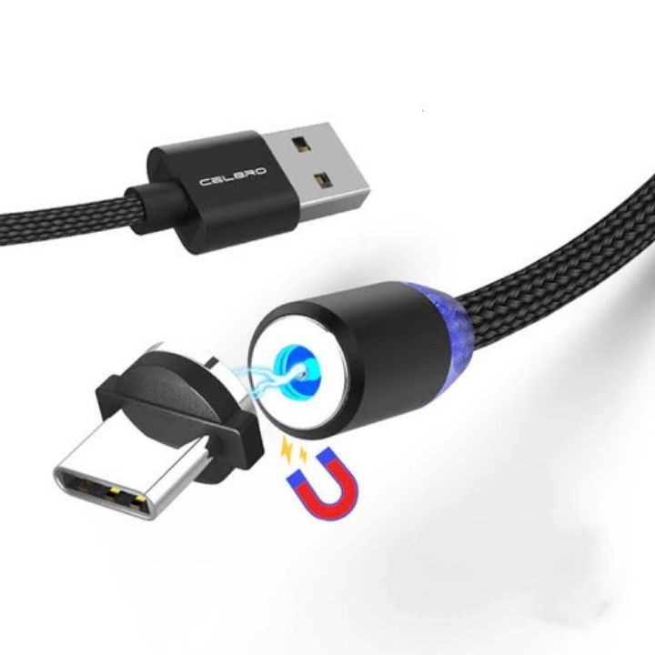 Dây cáp sạc nam châm xoay 360 độ đầu Type C.