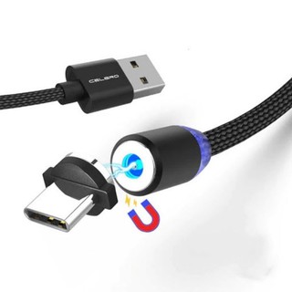 Dây cáp sạc nam châm xoay 360 độ đầu Type C.