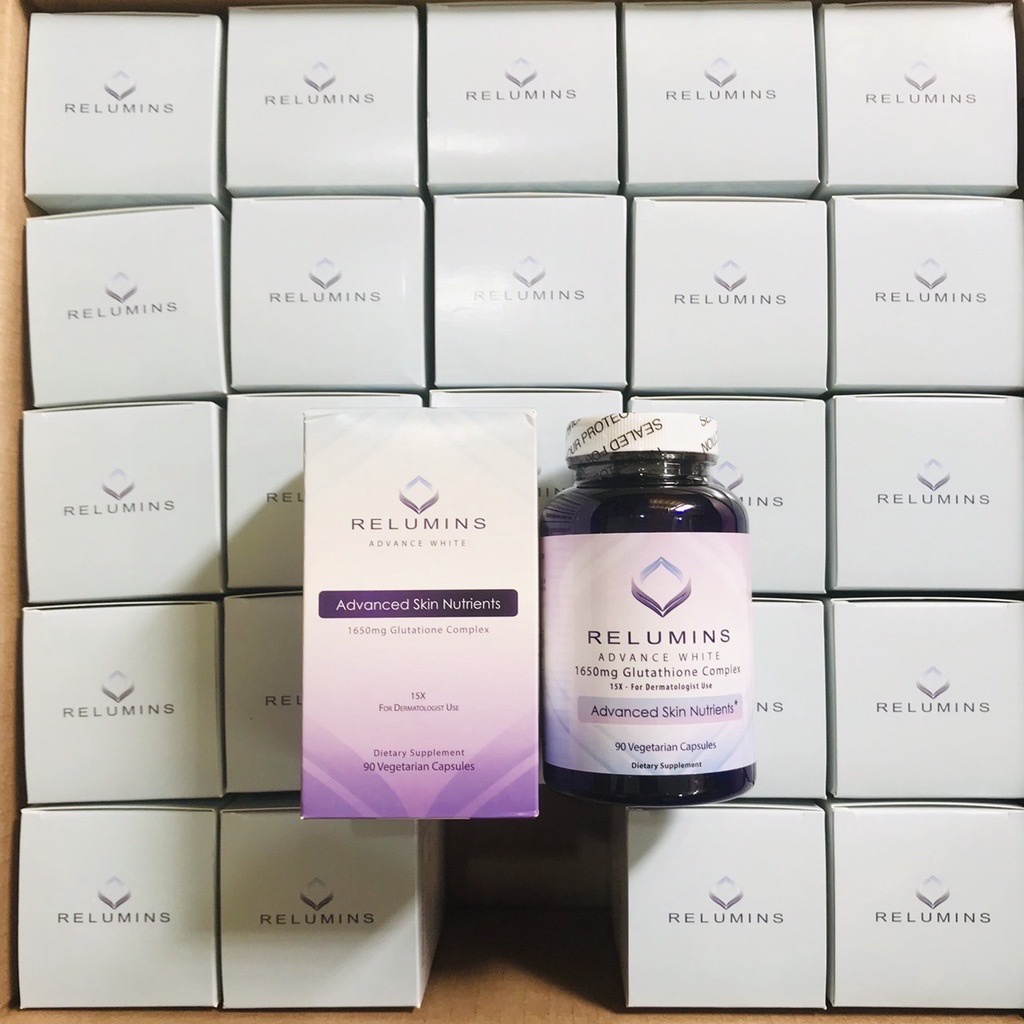 Viên Uống Siêu Trắng Da Relumins Advance White 1650mg Của Mỹ 90 Viên.