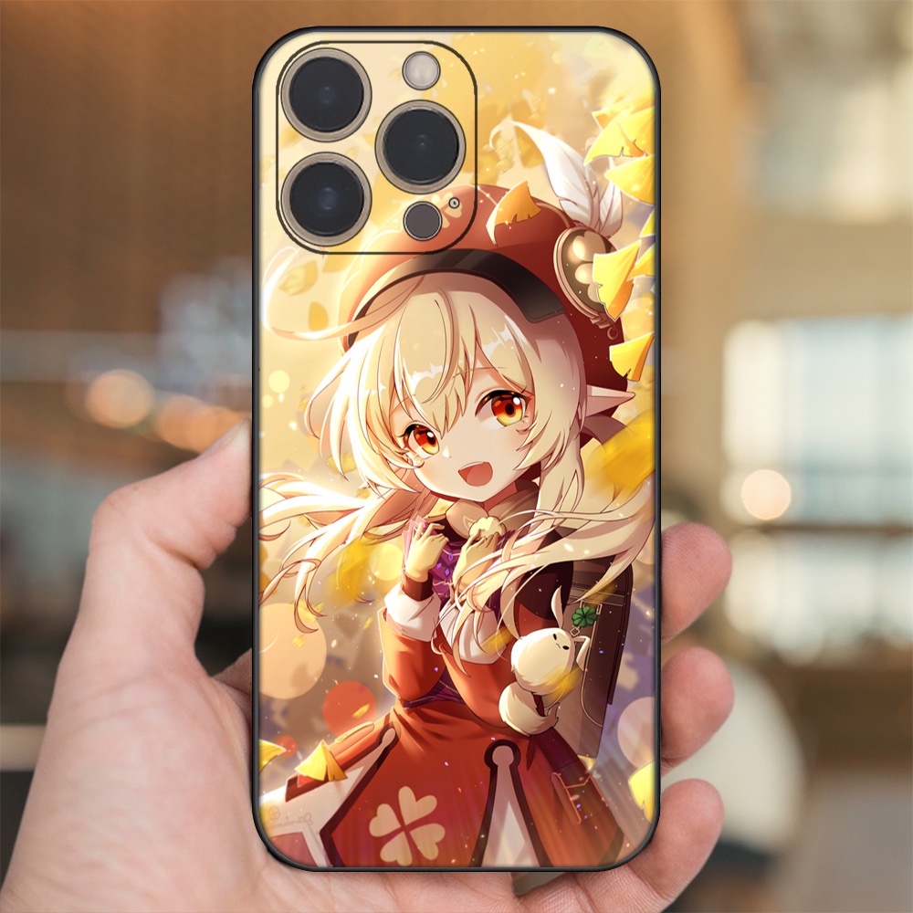 Ốp lưng iPhone 13 Pro dẻo đen cạnh vuông in hình Klee Genshin Impact