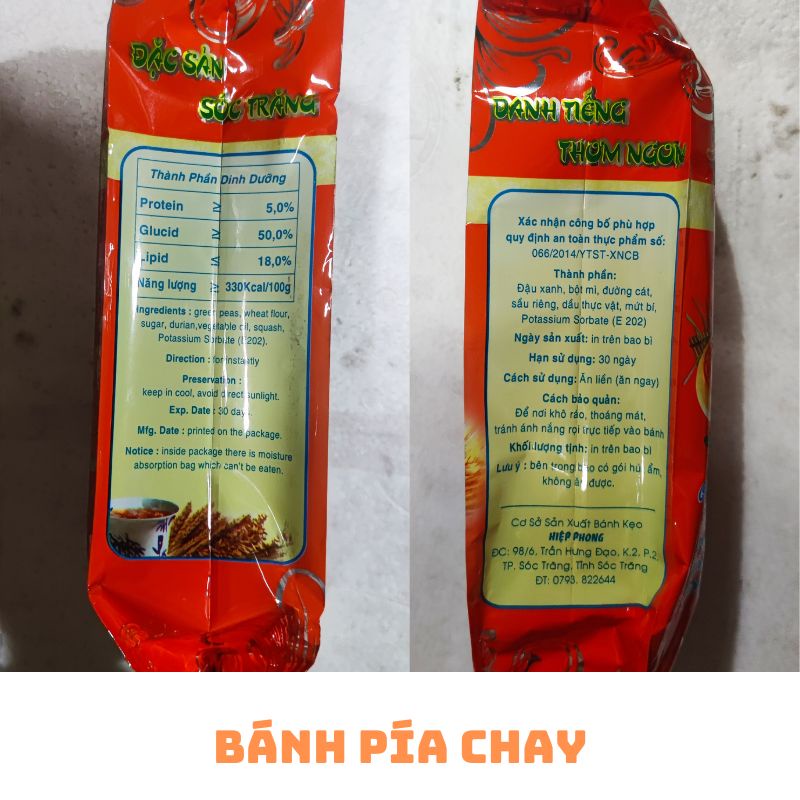 Bánh Pía Đậu Xanh Sầu Riêng HIỆP PHONG - Đặc Sản Sóc Trăng - Bánh Pía Đậu Xanh Sầu Riêng - Bánh Pía Chay
