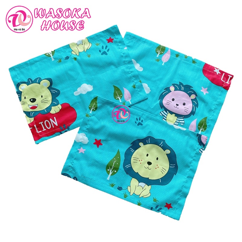 Vỏ áo gối nằm trẻ em, vải cotton Thắng Lợi mềm, mát, nhiều họa tiết hoạt hình đáng yêu thân thiện