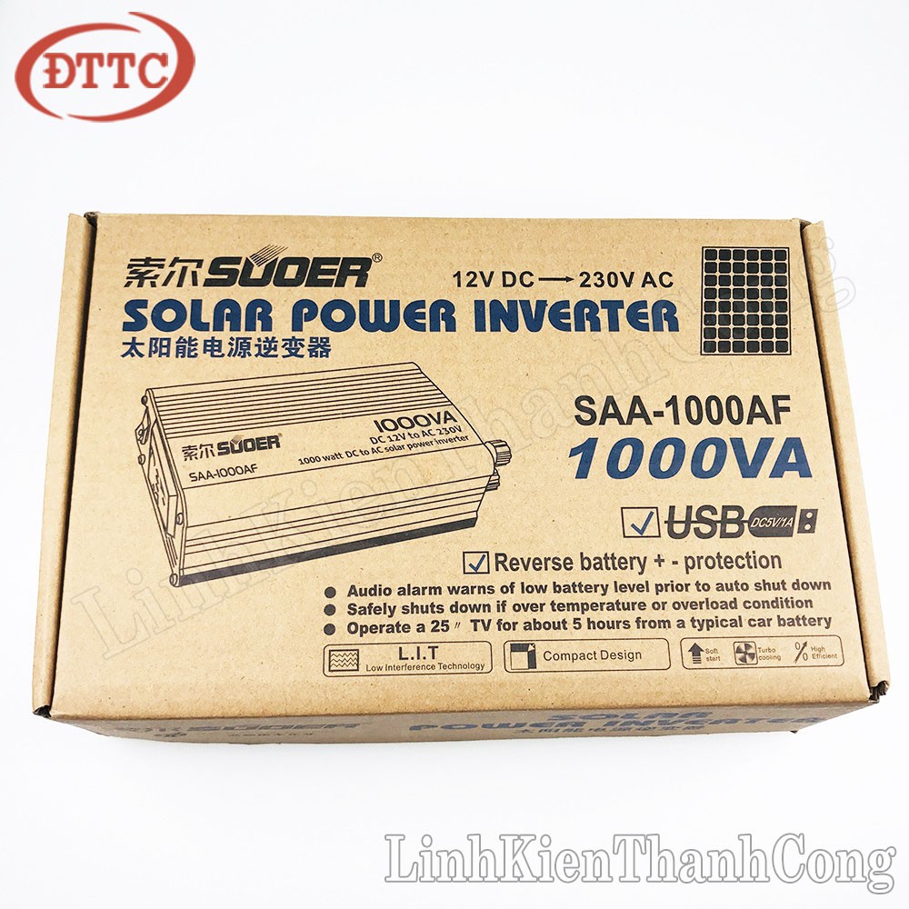 Bộ Kích Điện Inverter SUOER 12V 1000W SAA-1000AF (Chính Hãng)