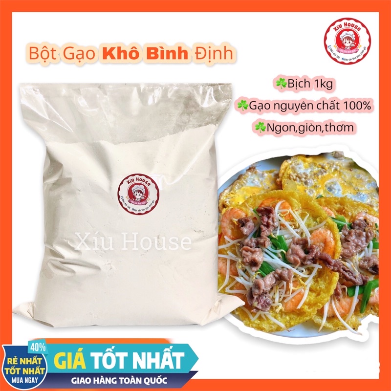 1Kg Bột Gạo Khô Đút Bánh Bèo,Bánh Xèo Bình Định