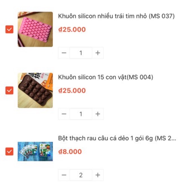 Cốc đong và khuôn silicon