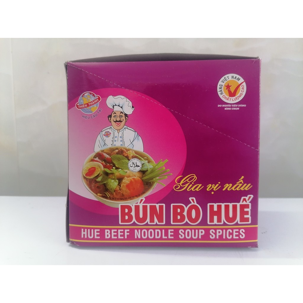 [Hộp 20 gói x 25g] BỘT GIA VỊ NẤU BÚN BÒ HUẾ [VN] THIÊN THÀNH Hue Beef Noodle Soup Spices (halal) (bph-hk)