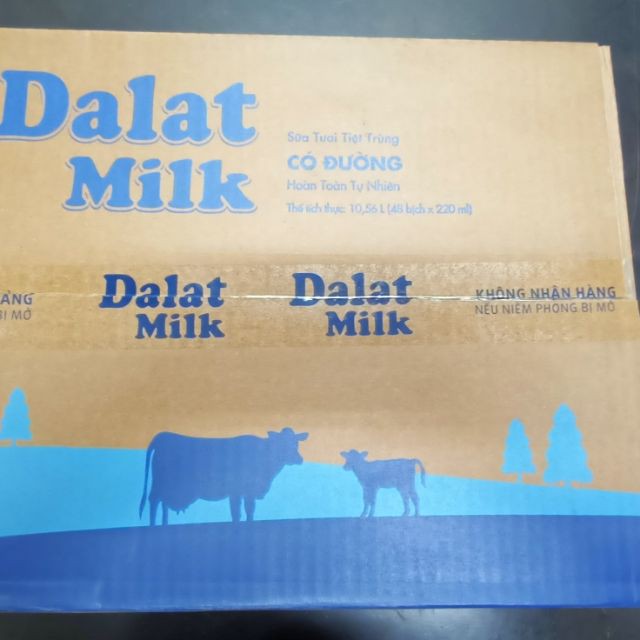 Sữa bịch có đường 220ml Đà Lạt milk