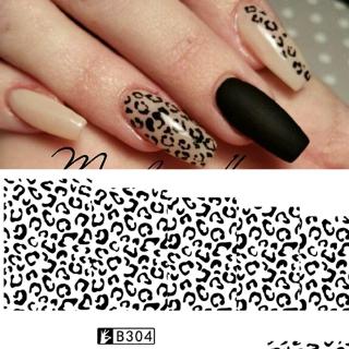 Sticker chuyển nước dán trang trí móng họa tiết da báo DIY