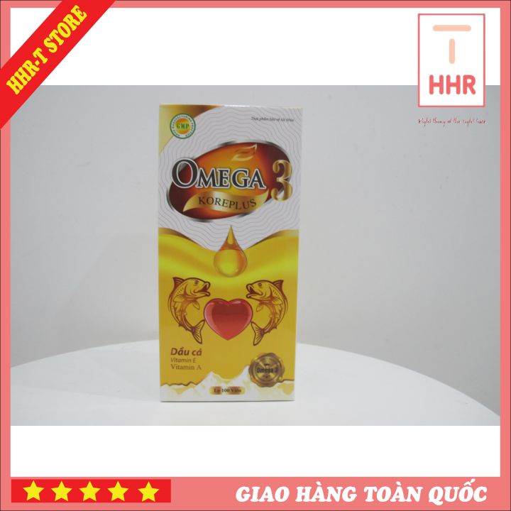 Viên uống dầu cá Omega 3 Koreplus bổ sung vitamin E, vitamin A (Hộp 100 viên)