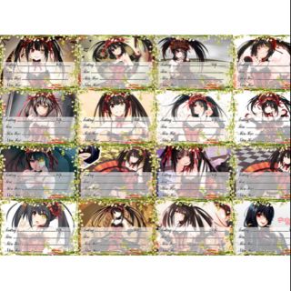 Nhãn vở KURUMI , KOTORI - DATE ALIVE 16 nhãn 1 bảng combo 3 bảng 48 nhãn