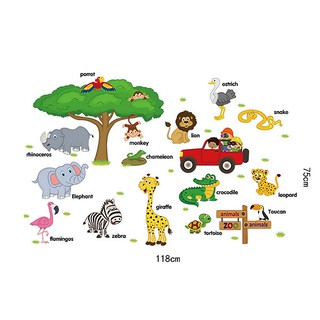 Decal dán tường sở thú cho bé