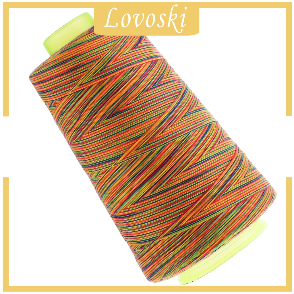 1 Cuộn Chỉ Polyester 40S / 2 Màu Sắc Cầu Vồng Dành Cho Máy May