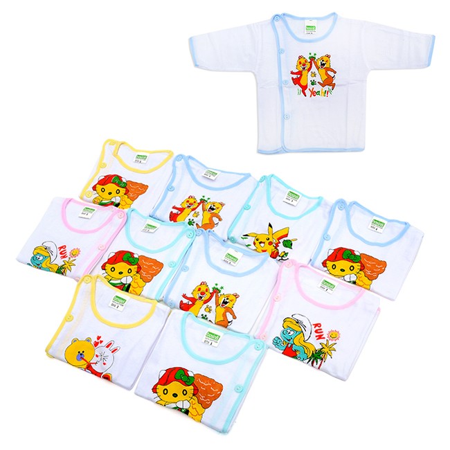 Bộ 10 áo sơ sinh tay dài Akio