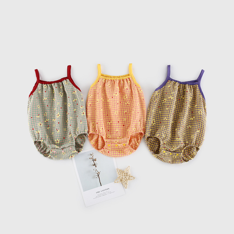 Đầm yếm in họa tiết hoa dễ thương thời trang dành cho bé gái