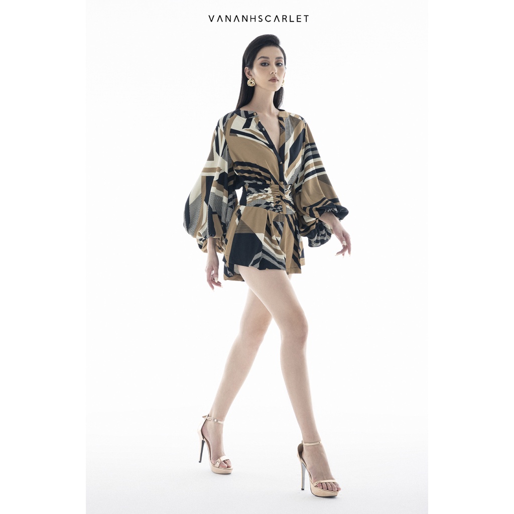 [Mã BMBAU200 giảm 200K đơn 699K] VANANHSCARLET Jumpsuit Cổ tròn tay bồng