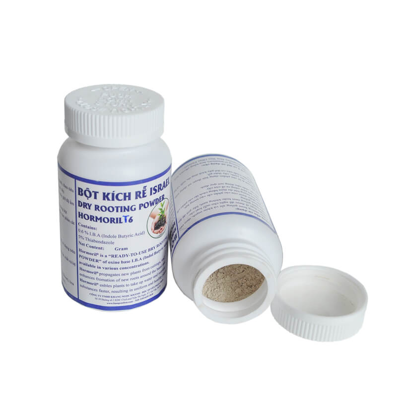 Bột Kích Rễ Israel Rooting Powder Fungicide Hormoril T6, Hủ 100gr có thành phần chống nấm, dành cho cây thân gỗ