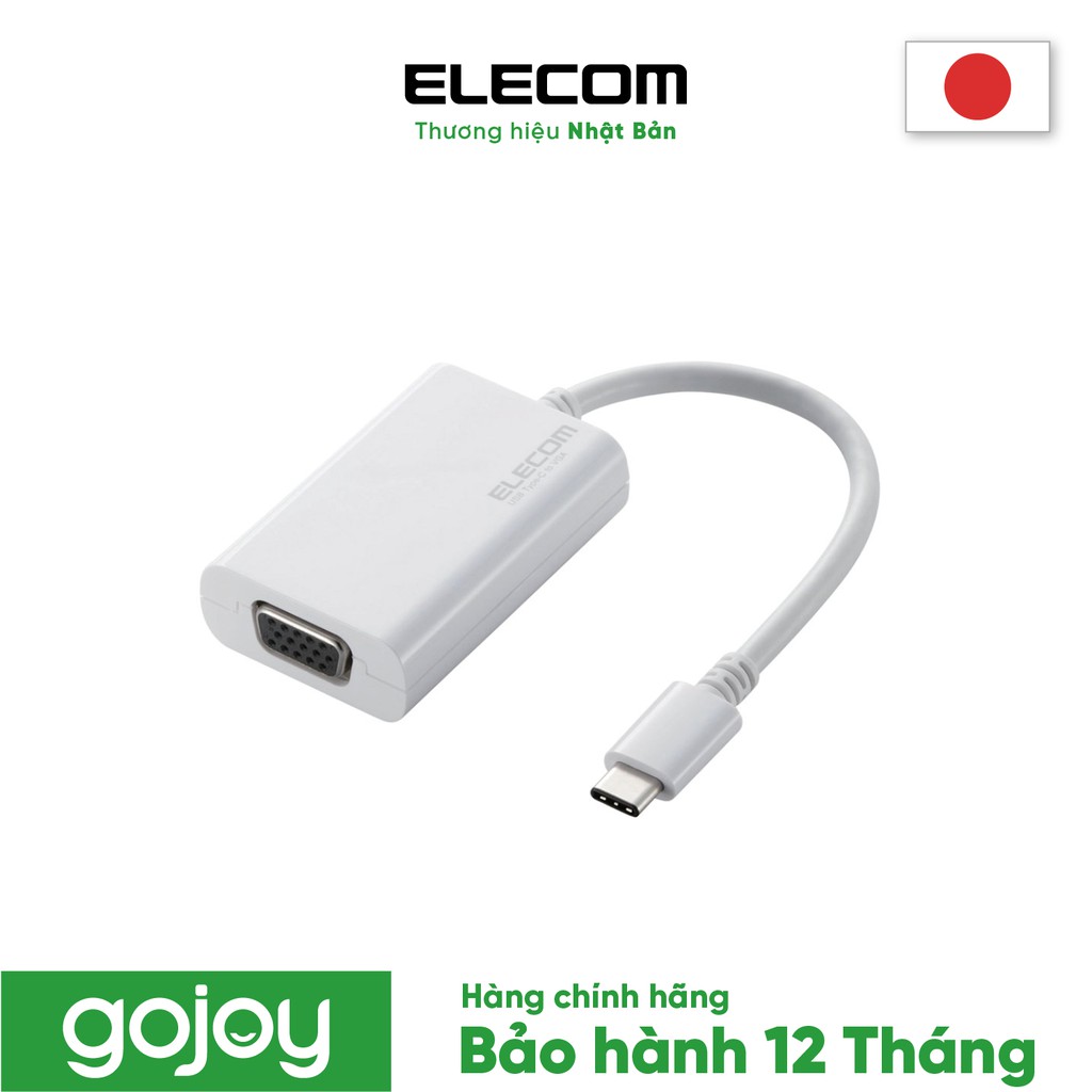 Thiết bị chuyển đổi USB-C sang VGA ELECOM AD-APCVGAWH Màu Trắng - Bảo hành 12 tháng