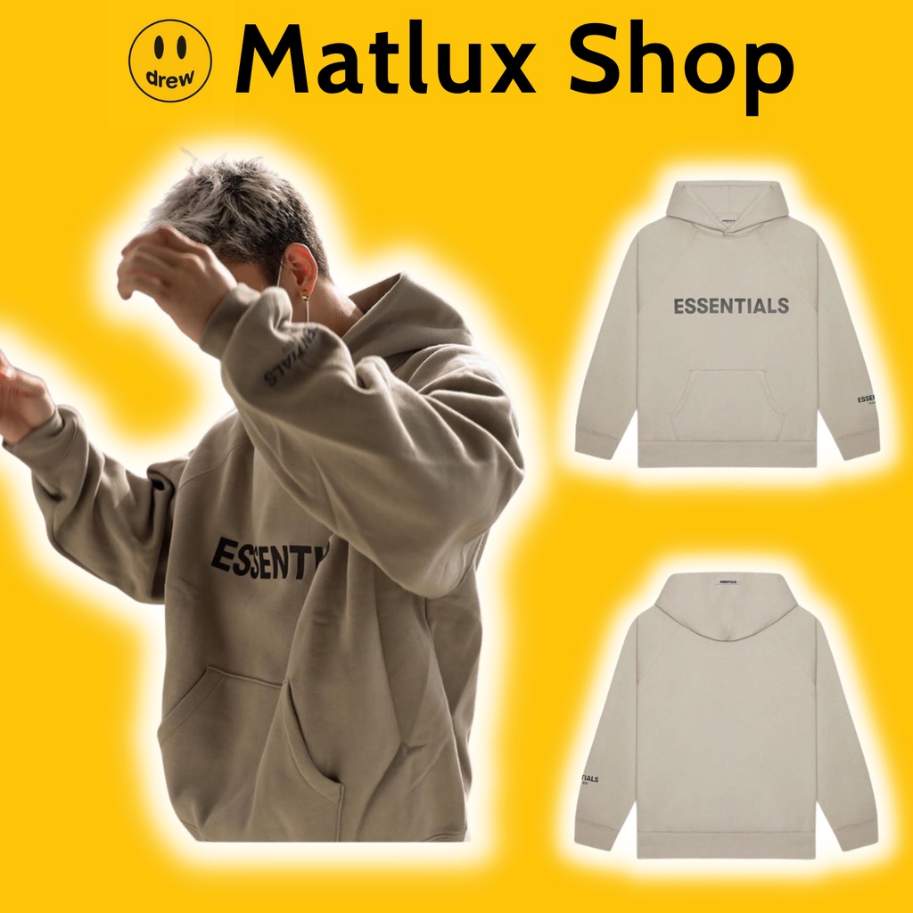 Áo hoodie Fear Of God FOG Essentials Tan SS20 bản cao cấp, Áo khoác nỉ form rộng Essentials oversiz