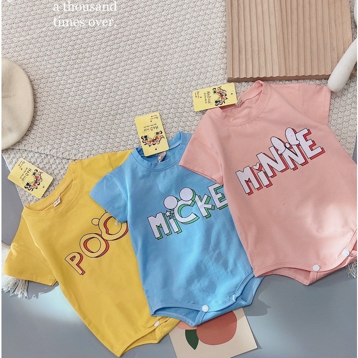 Bộ Body Chất Cotton Tàu Giãn 4 Chiều Đáng Yêu Cho Bé Gái Bé Trai MINTSCLOSET Size Từ 0-4 Tuổi - BS6046 - BS6047 - BS6051