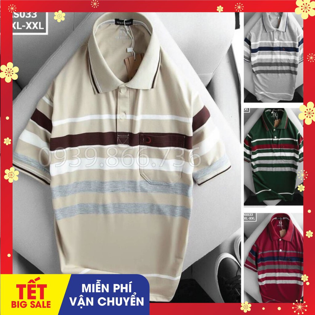 Áo polo thun nam trung niên có túi  vải cotton xuất xịn , from chuẩn lịch lãm nhiều màu- P015 | BigBuy360 - bigbuy360.vn
