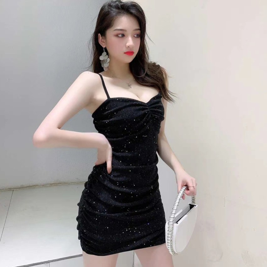 Đầm Cúp Ngực Đính Kim Sa Lấp Lánh Gợi Cảm Cho Nữ