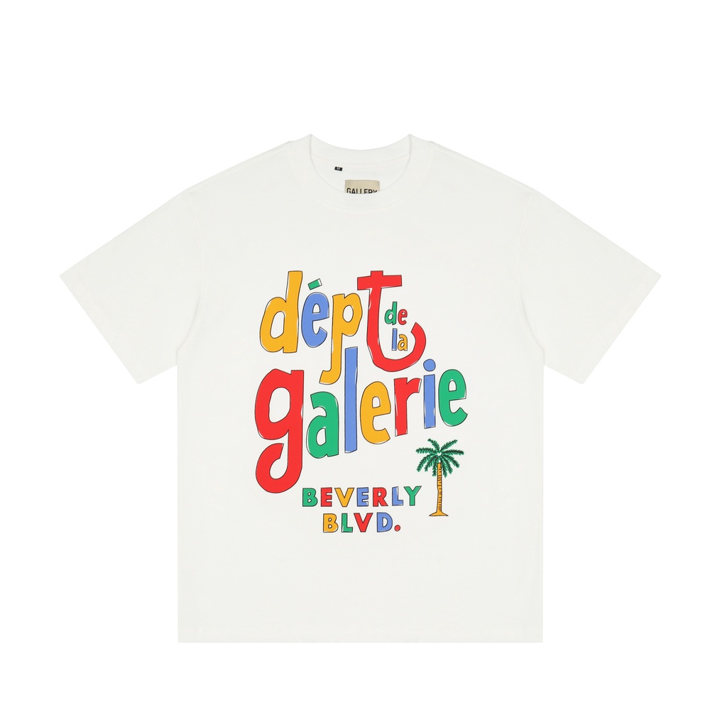 GALLERY DEPT Ouyang Nana with the same rainbow graffiti print letter couple loose casual T-shirt