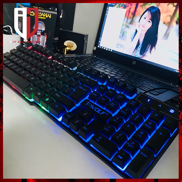 Bàn Phím Máy Vi Tính Pc Gaming Gỉa Cơ T-WOLF T20 USB Có Dây Chuyên Game Đèn Led
