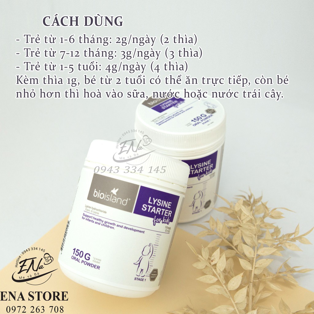 Bột Lysin Tăng Chiều Cao Bioisland Úc 150gr