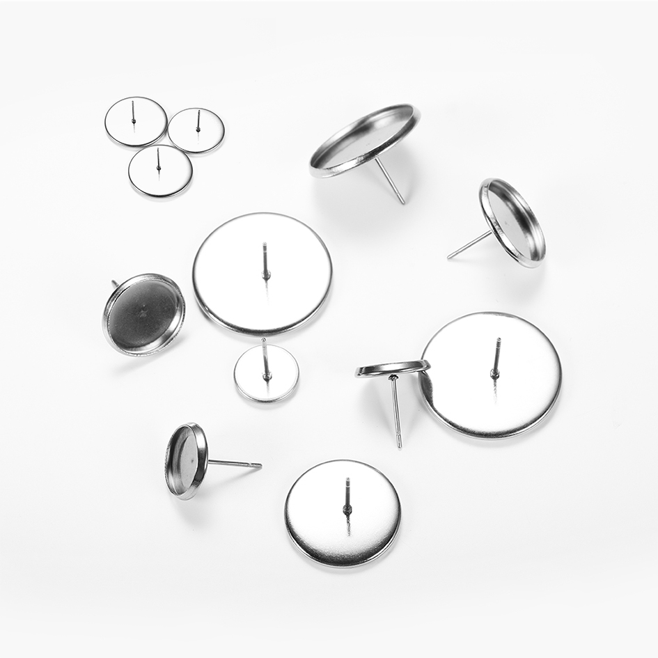 Set 20 đế tròn ST.KUNKKA dập nổi thép không gỉ 6 8 10 cỡ 25mm để làm đồ trang sức thủ công thời trang DIY