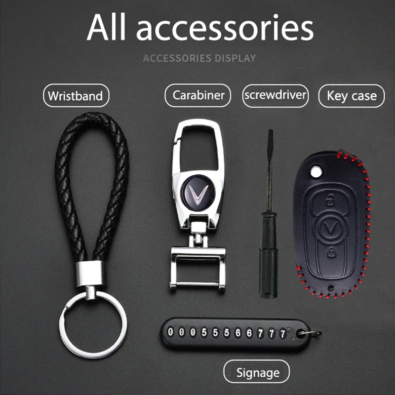 bọc chìa khoá smartkey Vinfast Fadil handmade da thật 001