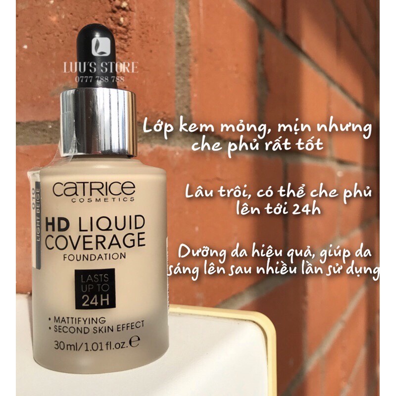Kem nền kiềm dầu Catrice HD 24h Liquid Coverage Foundation che phủ tốt đủ tone | BigBuy360 - bigbuy360.vn