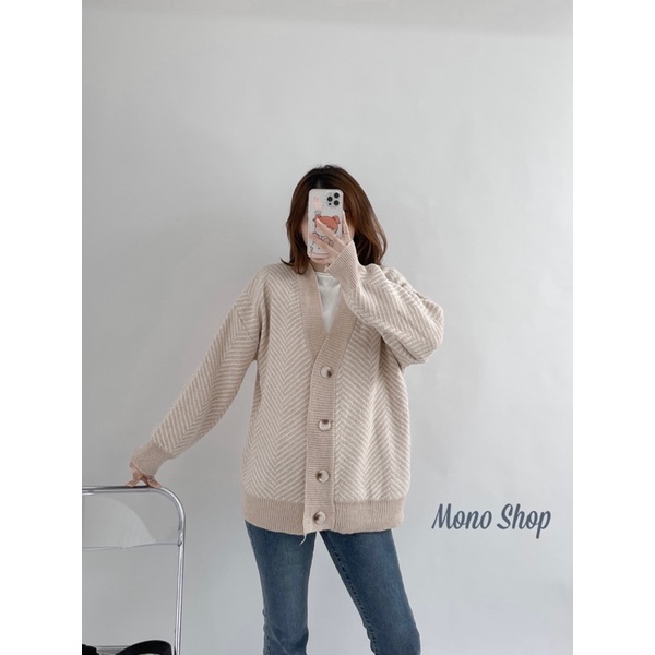 áo khoác cardigan len nữ dáng dài kẻ sọc hàn quốc (Ảnh thật/ sẵn) | BigBuy360 - bigbuy360.vn