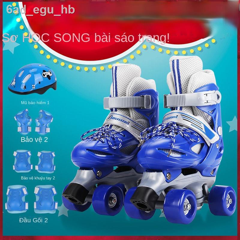 Giày trượt patin dành cho trẻ em của nam giới đôi bốn hàng trong dòng đèn flash phù hợp với nữ 2-10 tuổi mới