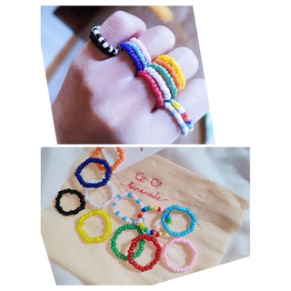 Nhẫn hạt cườm handmade nhiều màu phong cách Hàn Quốc- CC25