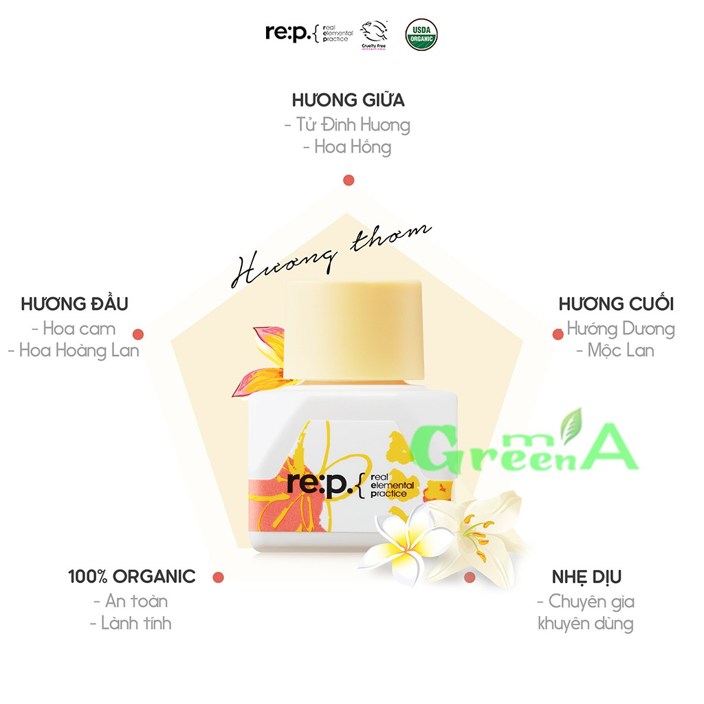 Nước Hoa RE:P NATURAL HERB INNERBALANCE COZY 5ml Hương Thơm Liên Tục 10 Giờ Nước Hoa Cho Mẹ Bầu, Sau Sinh
