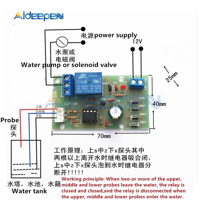 Mạch Cảm Biến Điều Khiển Mực Nước AC9-12V