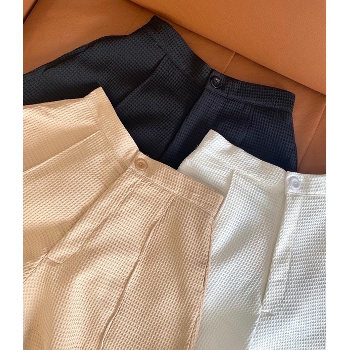 Quần short lưng cao ống rộng LUCETFASHION Emily
