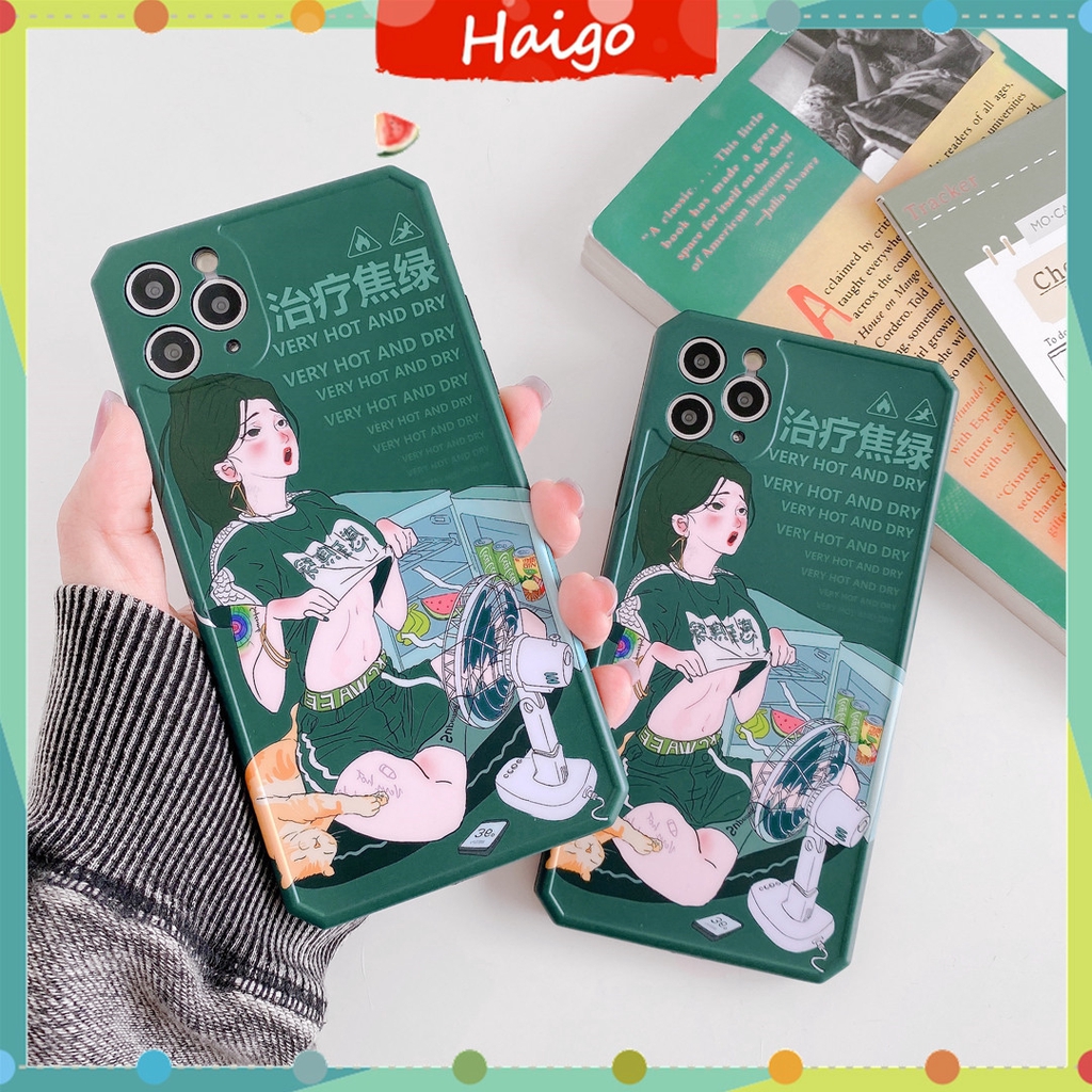 Soft Plastic Phone Case Creative Summer Girl suitable for iPhone11 PRO MAX 6/6s 7/8plus SE2 X/XS XR XSMAX #HG2744