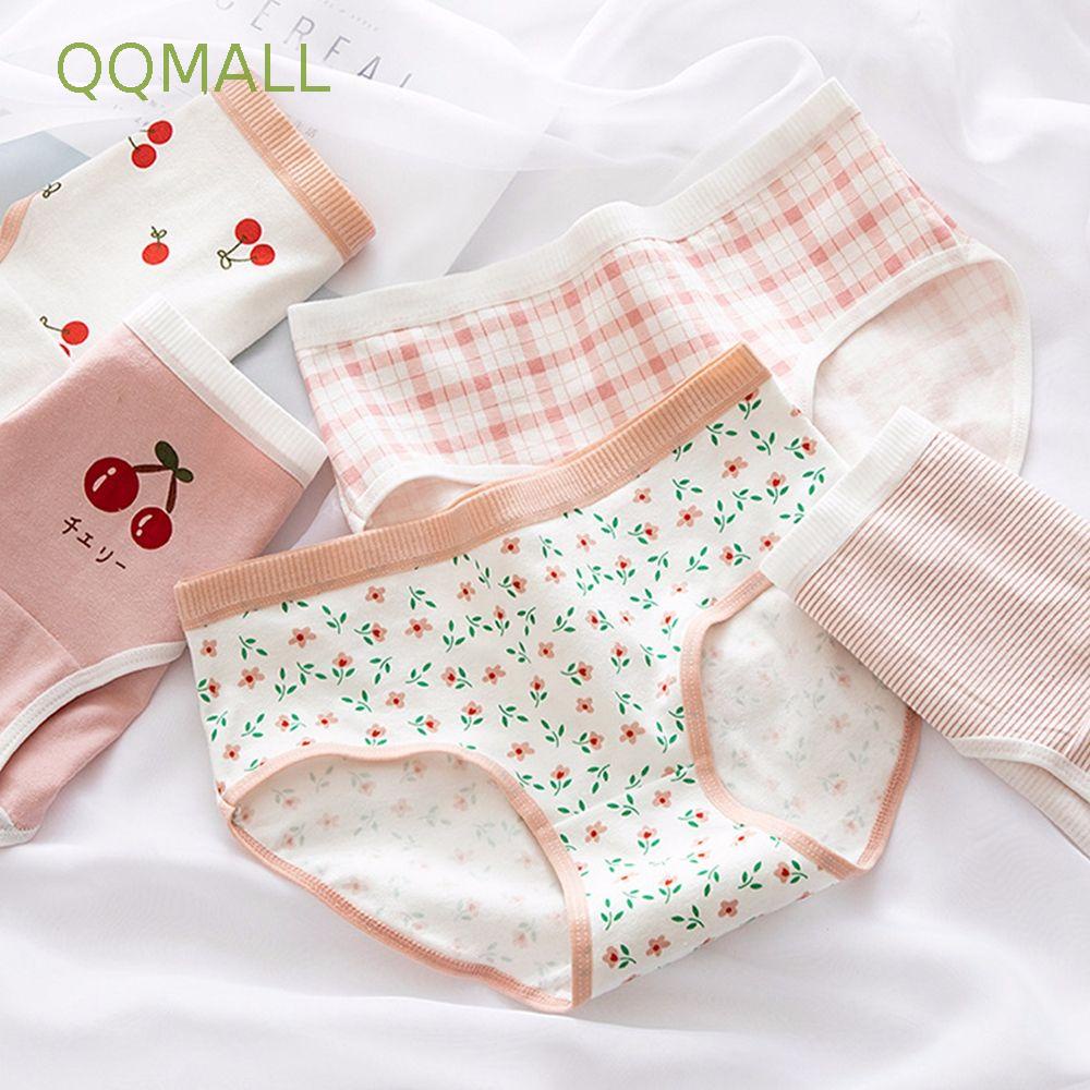Quần Lót Mềm Mại Thoáng Khí In Họa Tiết Hoa/Cherry Phong Cách Hàn Quốc Quyến Rũ Cho Nữ