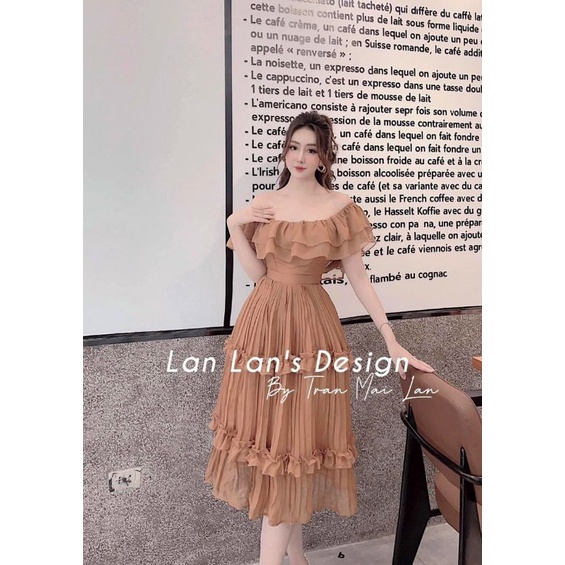 Đầm bẹt vai tiểu thư cao cấp bèo