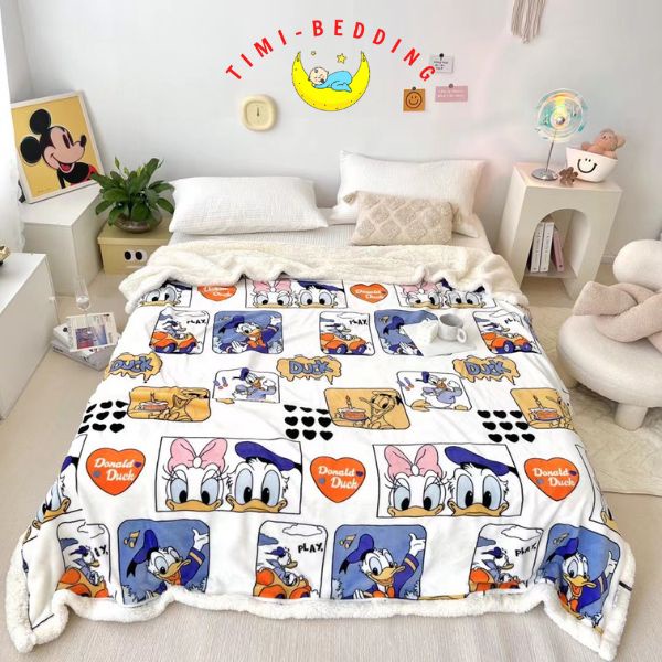 Chăn lông cừu nhân vật họat hình disney bề mặt mềm, mịn và không xù khi vệ sinh - Timibedding