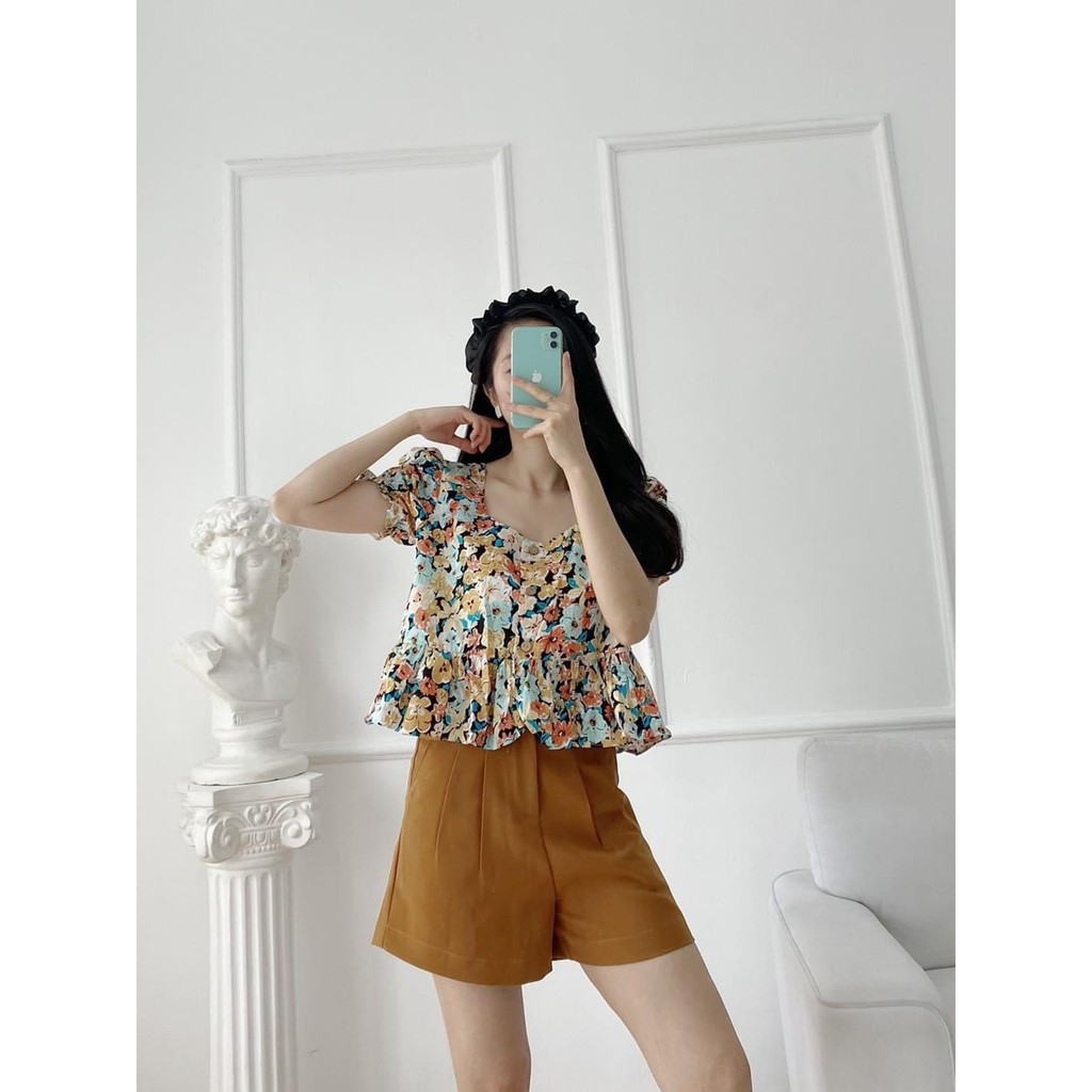 Set đồ nữ cá tính, set quần sóc áo quây đi chơi sang chảnh mùa hè đẹp 8A00037 | BigBuy360 - bigbuy360.vn