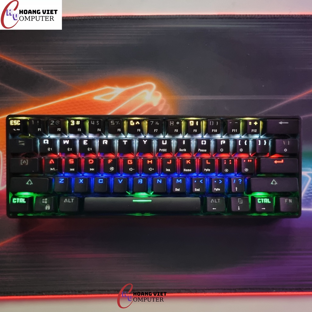 Bàn phím cơ không dây RF61 RGB rất đẹp - Bluetooth 5.0 | Dây type C