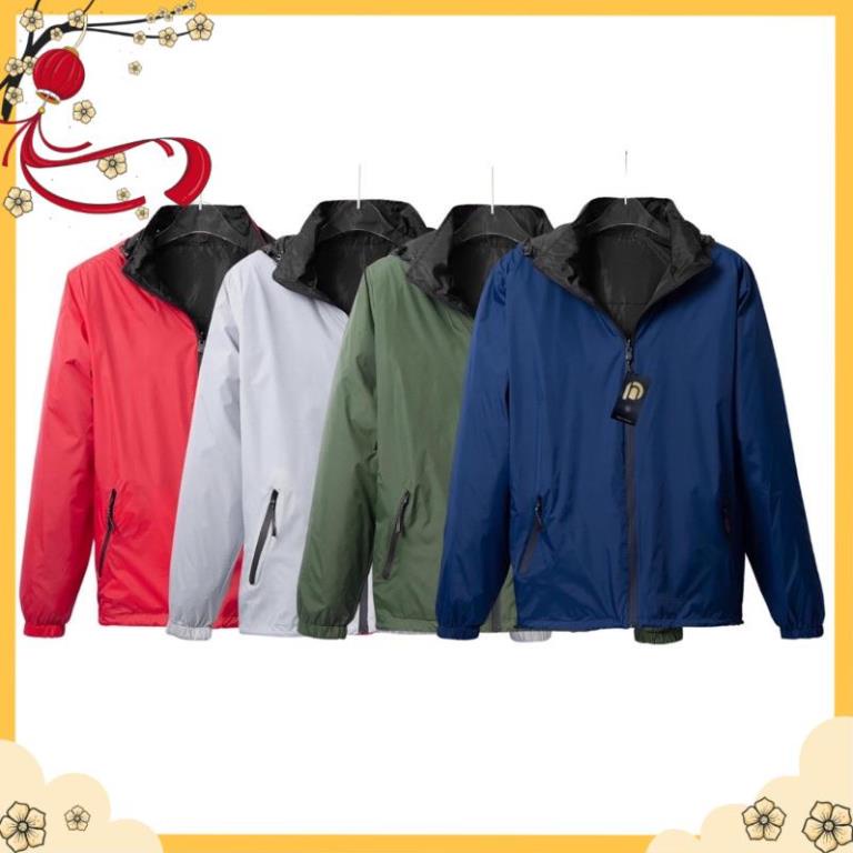 Áo Gió Nam BL Fashion 2 Lớp, 2 Mặt, Mũ Rời Có Khoá Túi, Chống Nước, Chống Bụi HOT