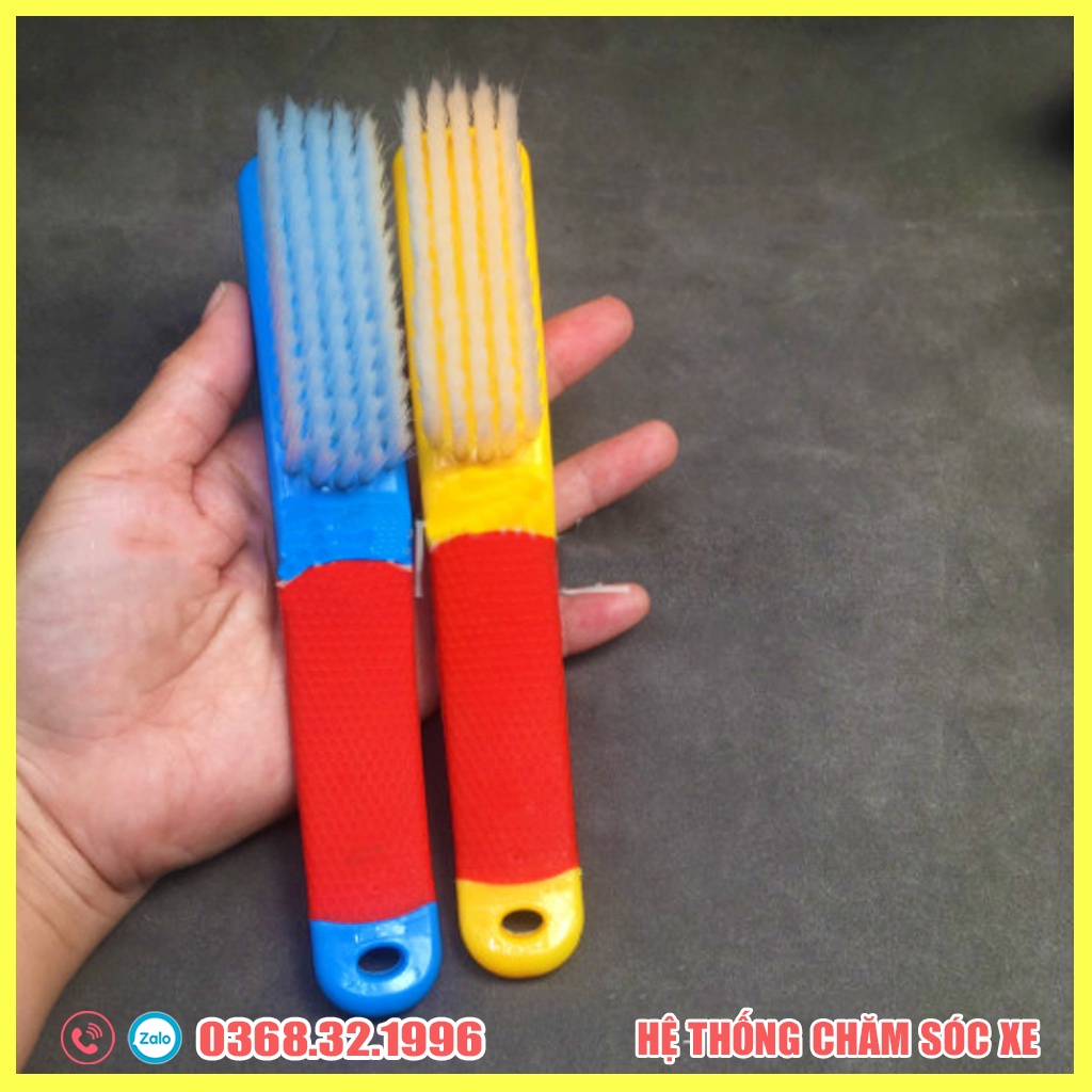 Bàn Chải Đa Năng Đánh Ghế Da Ô Tô, Vệ Sinh Giầy Dép Quần Áo Cán Cầm Tay Chuyển Dụng