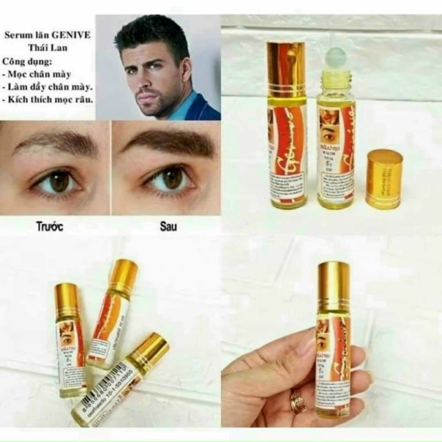 Lăn kích mọc râu, chân mày và mi Genive 10ml THÁI LAN.