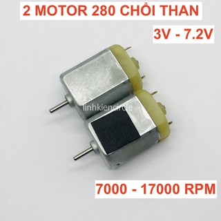 2 Motor chổi than 280 mới 100% 3V - 7.2V tốc độ 7000 - 17000 RPM - LK0210