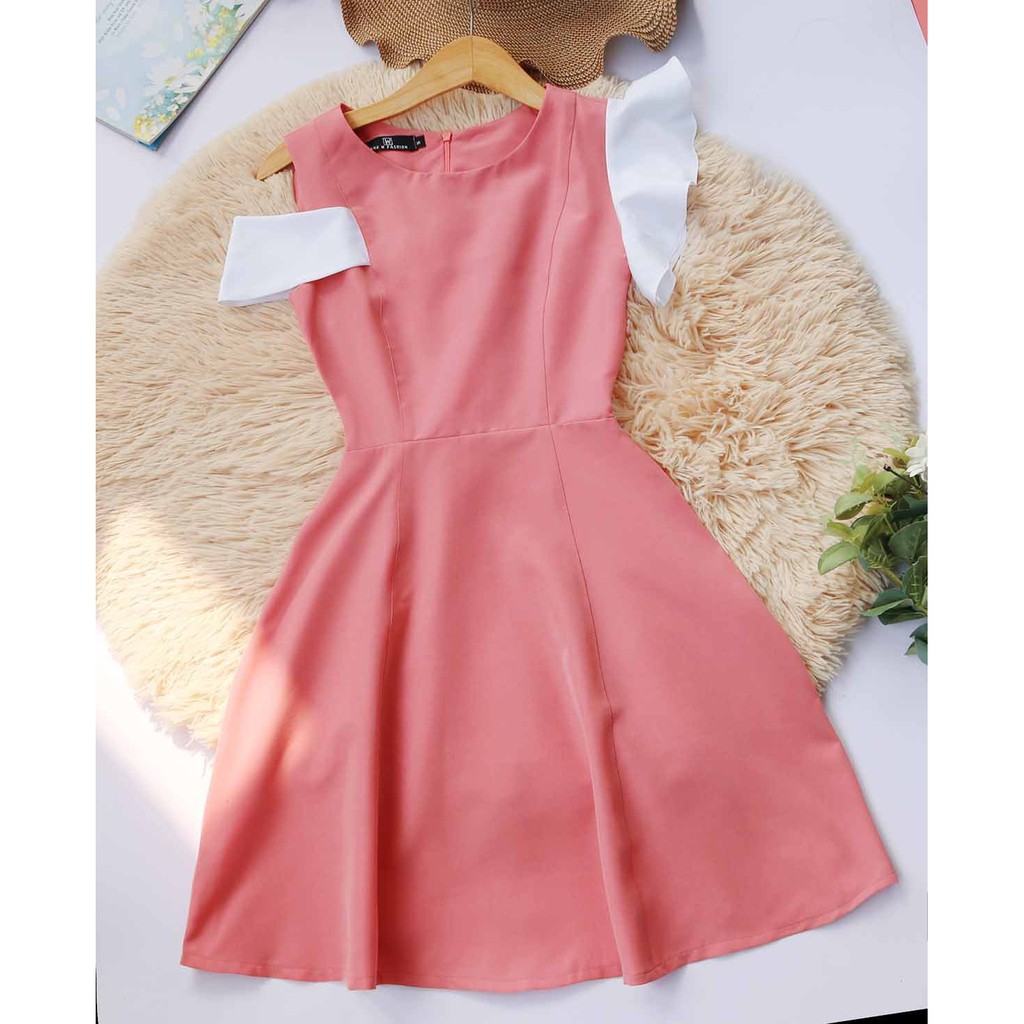 [Mã SKAMA06 giảm 8% tối đa 50K đơn 250K] Đầm hồng che bụng mỡ HACK DÁNG