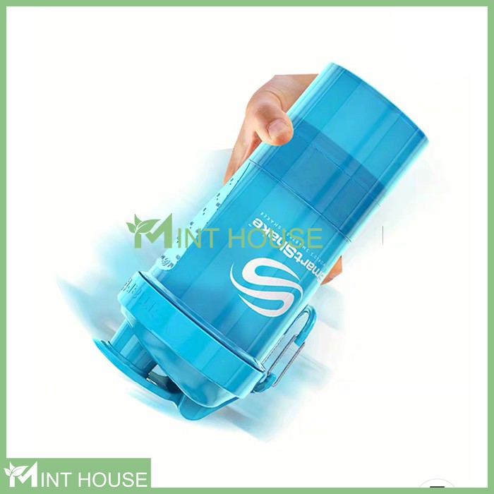 Bình nước bình lắc smart shake 3 ngăn tiện dụng